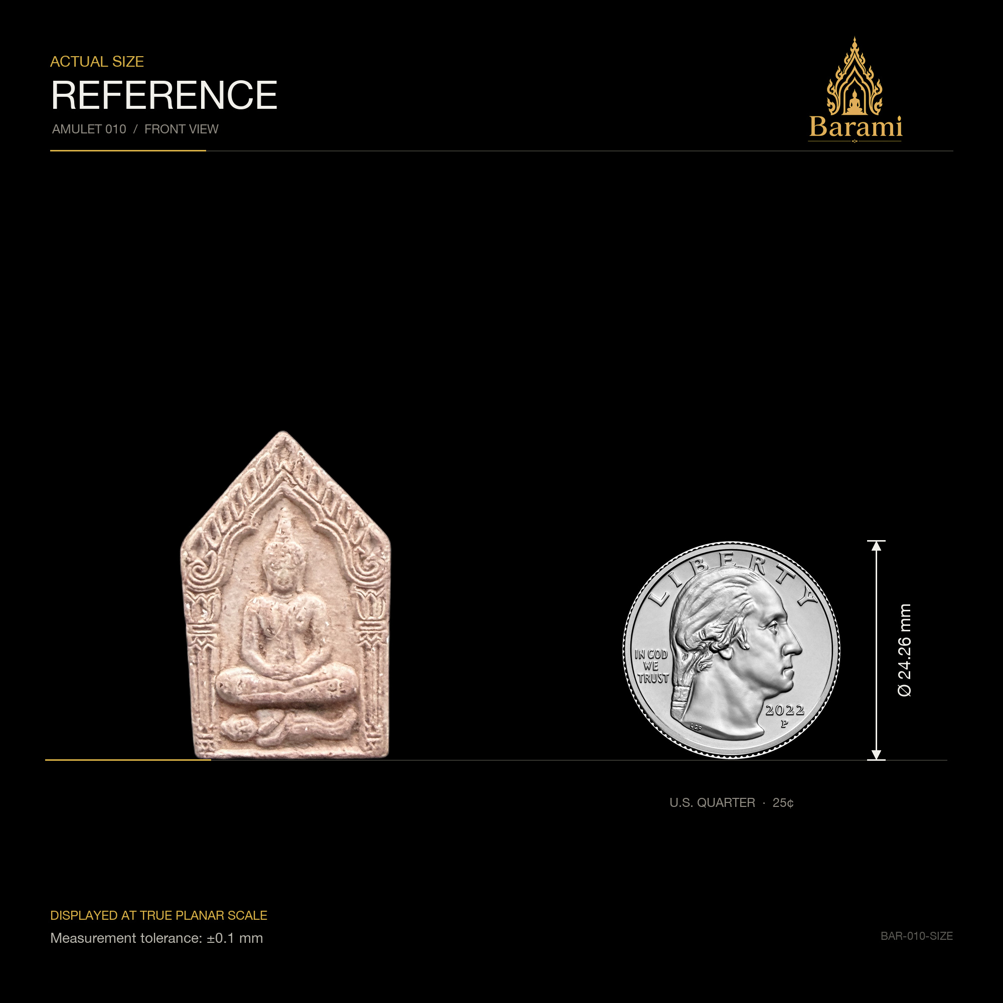 Khun Paen — Arched Pale Brown Relief, size reference