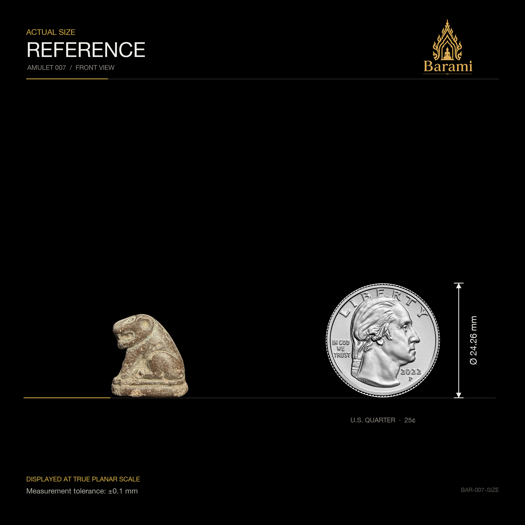 Seated Tiger — Pale Sculptural Form, size reference