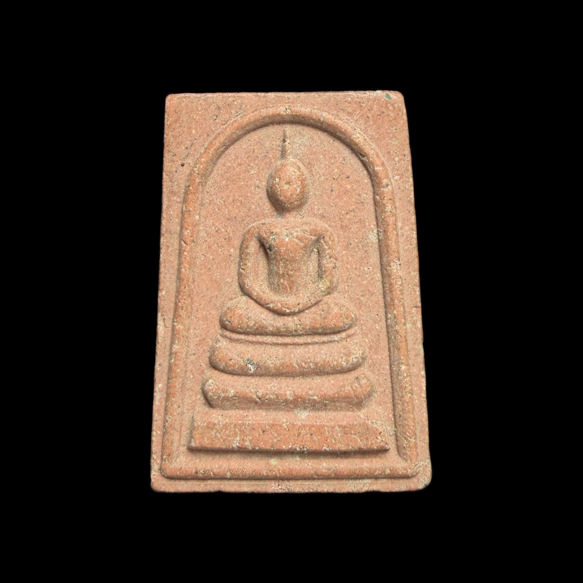 Phra Somdej — Terracotta Three-Tier Base, front view