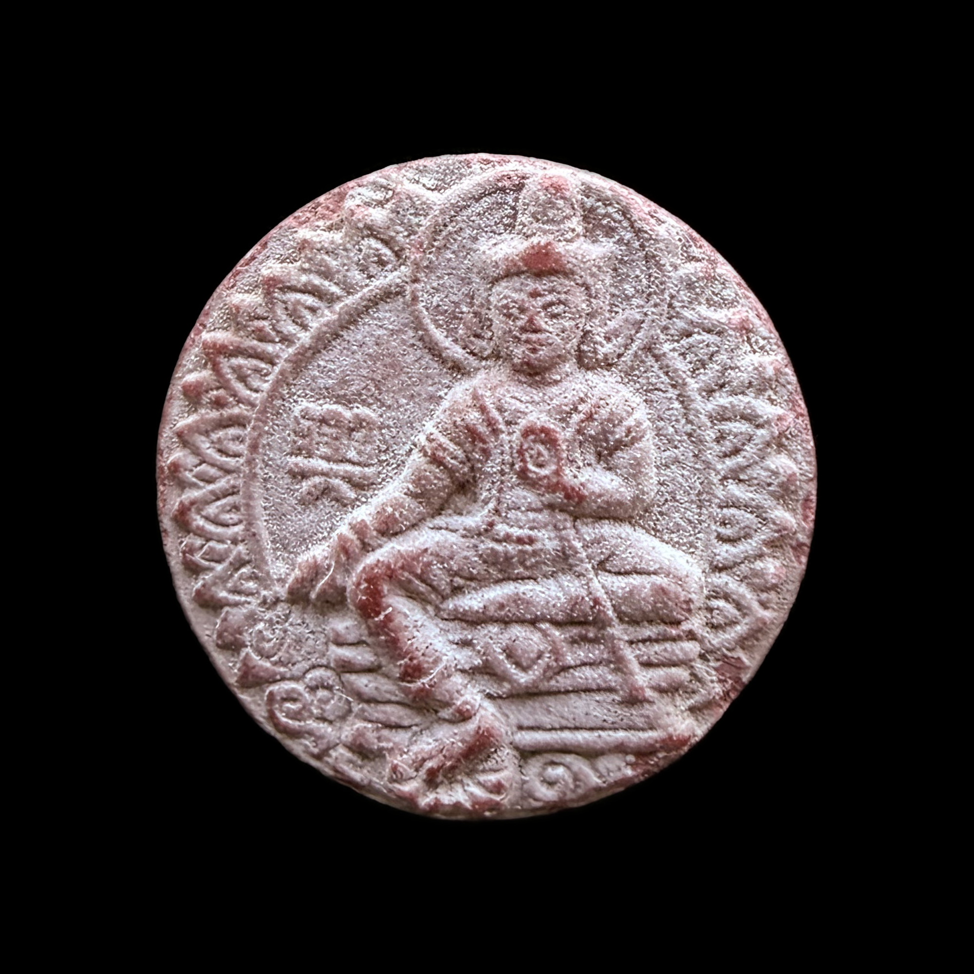 Jatukam Rammathep — Red Round Double-Sided Medallion, front view