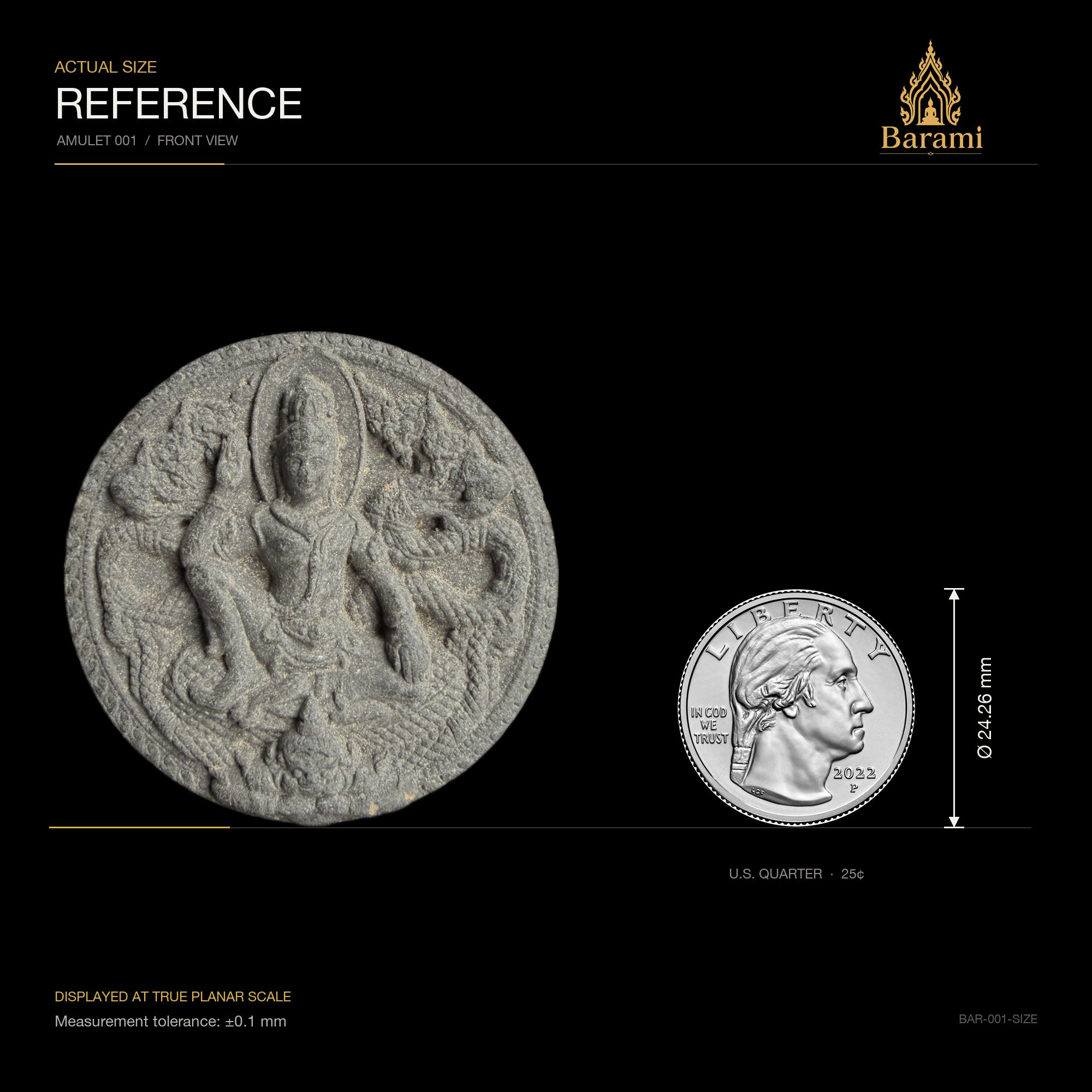 Jatukam Rammathep — Round Grey Relief, size reference